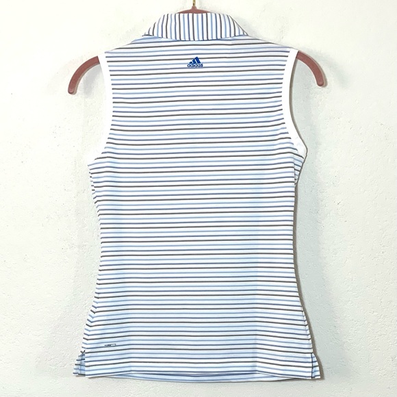 NEW Size XS Adidas National Asian Golf Association Sleeveless Striped Polo Shirt - Picture 2 of 11